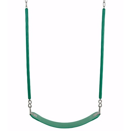 SWINGAN Belt Swing For All Ages - Soft Grip Chain - Fully Assembled - Green SW27CS-GN